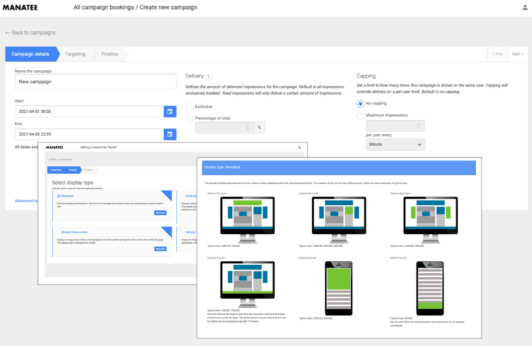 Book your own campaigns with Manatee